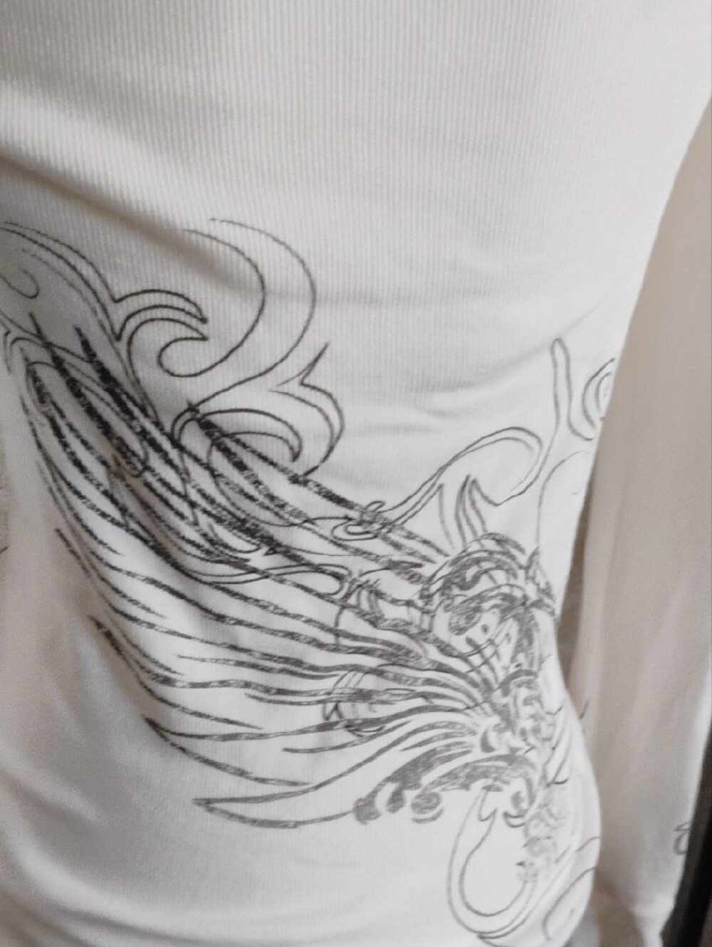 Harley Davidson Women's Cream Long-Sleeve Graphic Henley Top/Bikers/Size M - Picture 8 of 14